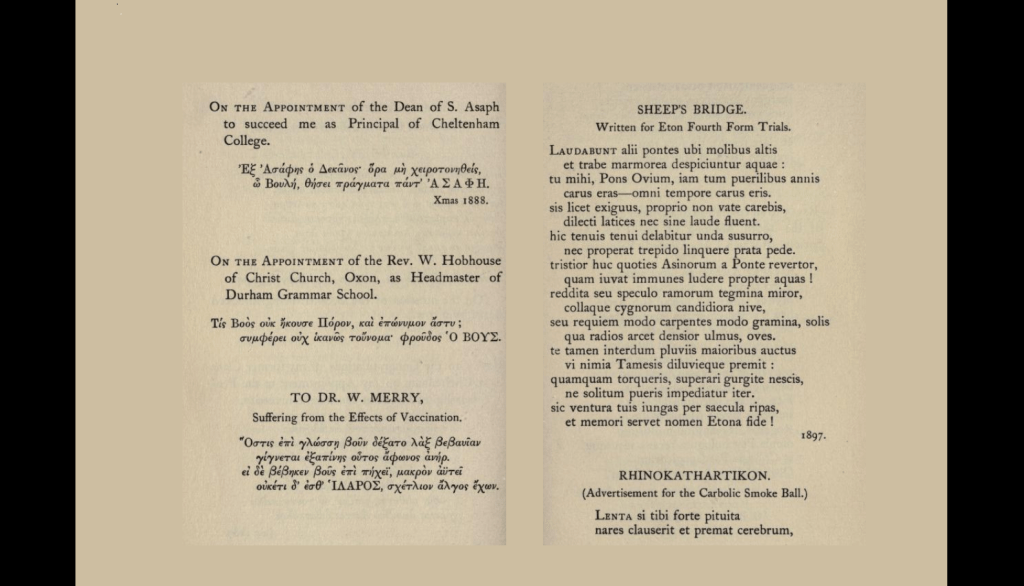 More Neo-Latin and Neo-Greek Poems